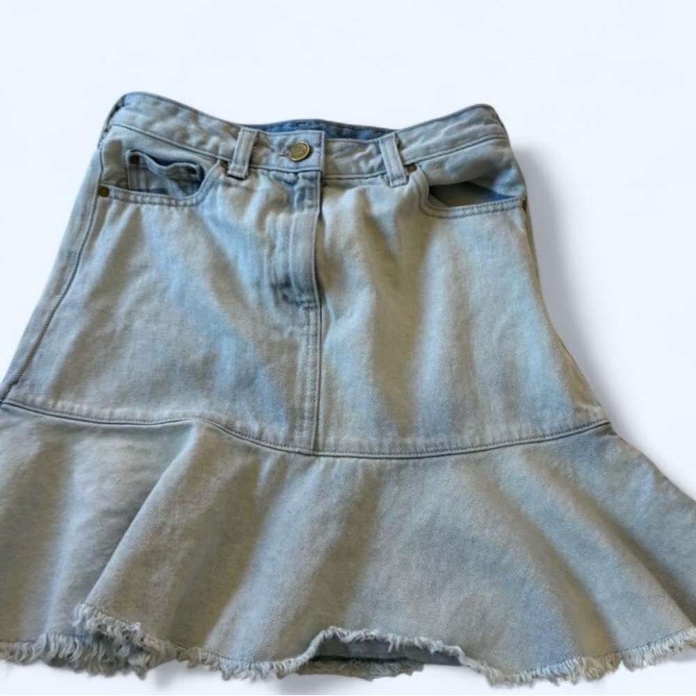 Michael Kors Light Blue Denim Flared Skirt